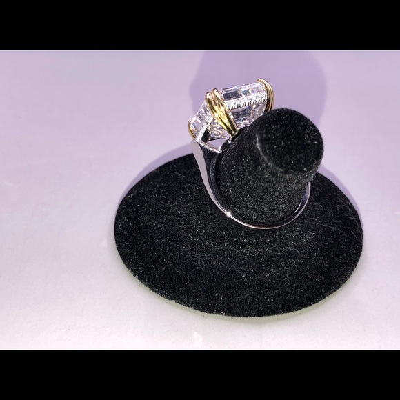 Cocktails Ring!S/S, white cushion zircon 1.5x1.5cm - Picture 7 of 9